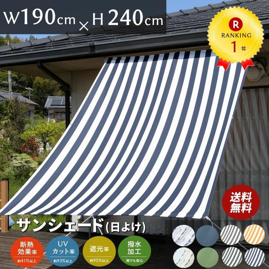 日よけシェード 幅190×丈240cm 1枚 UVカット93％以上 送料無料 撥水 日よけ オーニング 遮光 日除け 雨よけ サンシェード ベランダ  おしゃれ 【あすつく】 通販 LINEポイント最大0.5%GET LINEショッピング