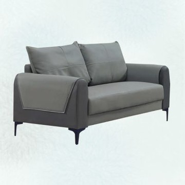 文創集 梅卡雙色貓抓皮革二人座沙發椅-143x85x70cm免組