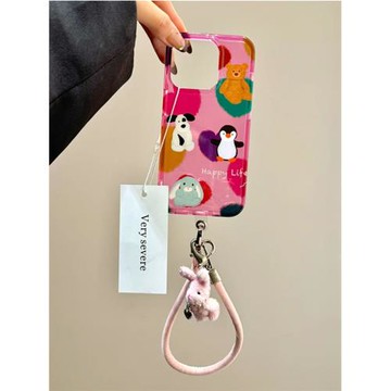 后勤高端&小眾油畫愛心小動物新款個性適用于iphone16 pro max手機殼蘋果15/14/13/12硅膠防摔全包創意軟簡約