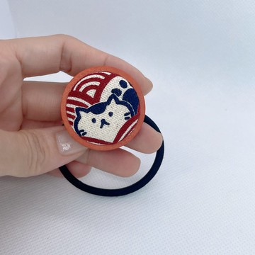 手工原木髮束-躲貓貓