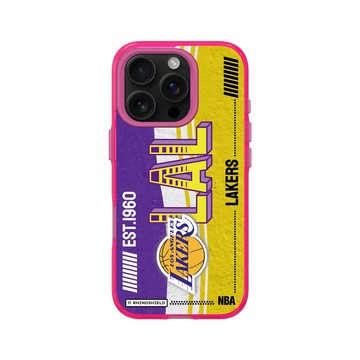 iPhone 16 Pro Clear 粉漾桃 - NBA - 復古球員卡-洛杉磯湖人 L.A. Lakers - Vintage Card