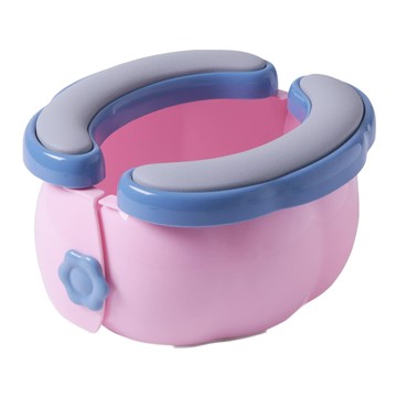 愛北鼻 兒童攜帶式摺疊馬桶 軟墊南瓜造型 附收納袋+垃圾袋20個  粉色