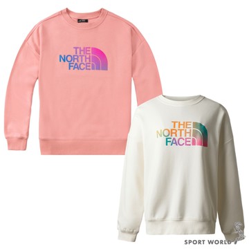 The North Face 北面 女裝 長袖上衣 大學T 粉/米白【運動世界】NF0A86QDI0R/NF0A86QDN3N