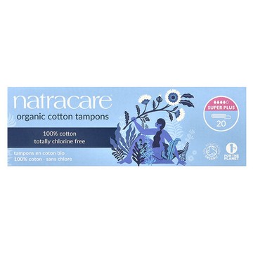Natracare, 有機棉衛生棉條，超級加，20條