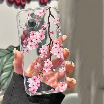 粉色櫻花適用蘋果17手機殼iphone16promax簡約13防摔15pro全包14防摔