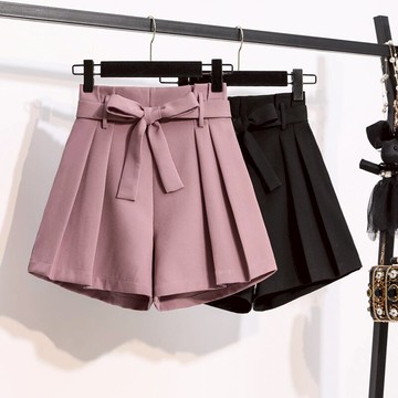 品牌折扣店商場專柜撤柜女裝尾貨清倉夏裝高腰遮胯顯腿闊腿短褲女