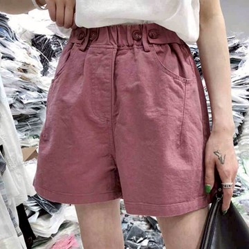 工裝五分褲女夏季高腰顯瘦港風中西褲休閑直筒BF闊腿短褲