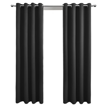 comet home 打孔式隔熱遮光窗簾  黑色  145 x 230cm  1件