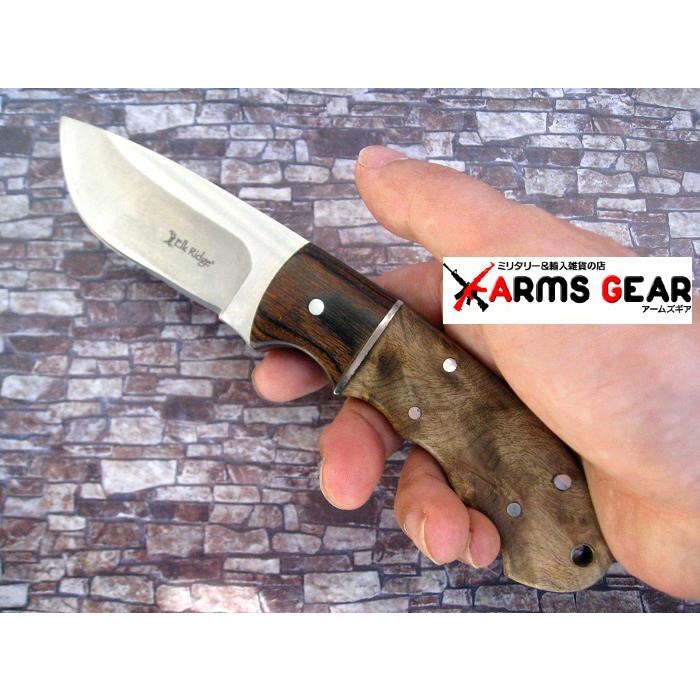 エルクリッジ ER128 ハンター スキナー ナイフ 440ステンレス鋼 バールウッド ハンドル Elk Ridge Fixed Knife