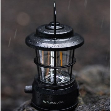 [福利商品]22-8_BLACK DOG 黑狗 恆輝 復古露營燈 280流明/3600mAh, 夜幕黑, 1個
