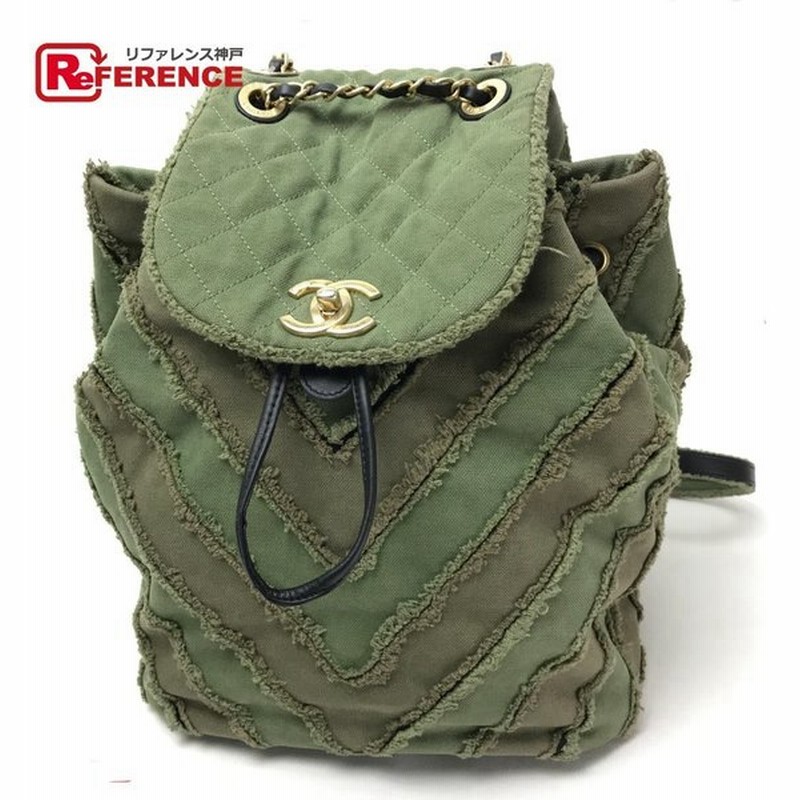 Chanel シャネル ａ Vステッチ Cｃ 17ｃ メンズ レディース リュック デイパック カーキ系 レディース 中古 通販 Lineポイント最大0 5 Get Lineショッピング