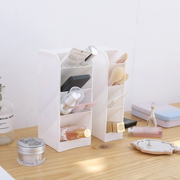 斜插式筆筒辦公室桌面收納盒女書桌文具用品桶置物架透明化妝刷筒