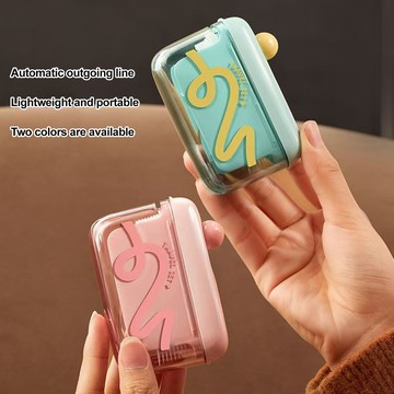 洛陽牡丹 多巴胺自動彈牙線出收納盒 可攜式牙線棒按壓剔牙收納盒