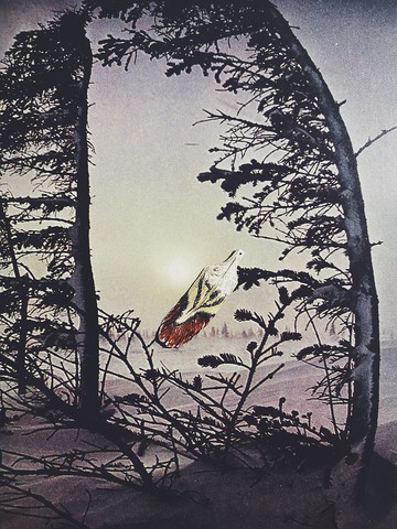 木刻手繪墜飾 - 羽毛