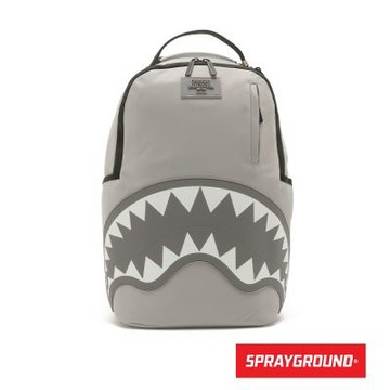 SPRAYGROUND-簡約單色鋸齒鯊大容量後背包-灰色