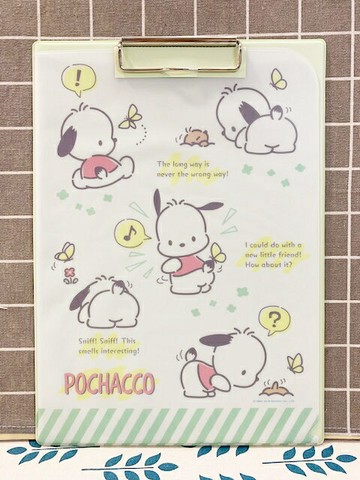 【震撼精品百貨】Pochacco 帕帢狗 三麗鷗帕帢狗 文件夾板A4 俏皮可愛*87587 震撼日式精品百貨