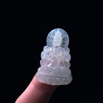 冰種翡翠合掌觀音菩薩 | 裸石 | 天然緬甸玉翡翠A貨 | 送禮
