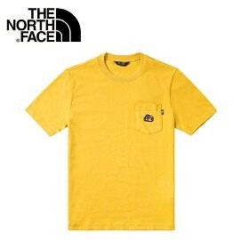 [ THE NORTH FACE ] 中性口袋繡片短T恤 黃色 / NF0A4999ZBJ