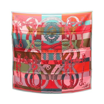 HERMES 愛馬仕 多色 絲綢 DC Double Face 90 方巾 【二手名牌BRAND OFF】