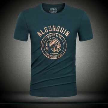 歐洲站薄款短袖t恤 歐美風印花體恤上衣男裝精神小伙半袖加大碼潮