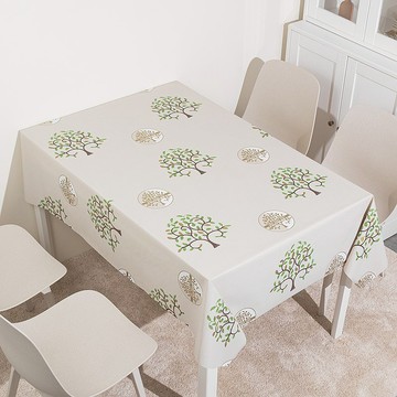 復古風開運招財樹桌巾 防水防油 桌布 餐墊 露營桌巾 餐桌布 茶几
