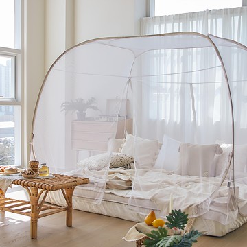 bebedeco 純方形一鍵式蚊帳  QK尺寸 (160 x 215 x 160 公分)  白色