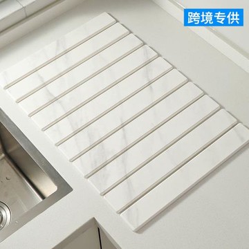 跨境大理石紋折疊墊硅藻土即時干燥墊廚房餐具瀝水墊臺面吸水墊子