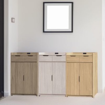 文創集 多坦福2.7尺二門二抽低鞋櫃(三色可選＋充電插座設置)-81x40.5x121-cm免組