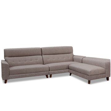 ASSARI-喬丹透氣耐磨L型貓抓皮沙發咖啡