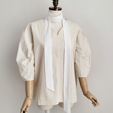 Babisoo 修長領帶領巾  Free(186 x 5 cm)  白色