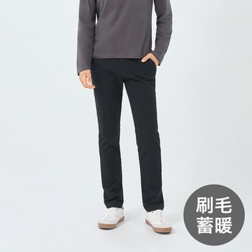GIORDANO 男裝錐形卡其褲 刷毛蓄暖系列 - 09 標誌黑