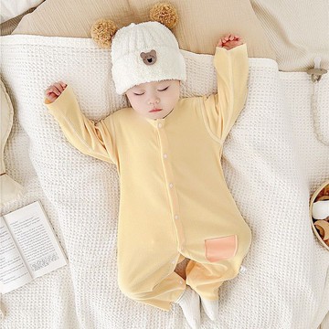 嬰兒連體衣春秋冬季德絨打底男女寶寶哈衣保暖新生兒衣服爬服鑫弘-萌寶童裝可開發票