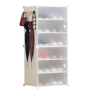 側開式 1列 組合鞋櫃  實心碳鋼骨架設計  44 x 32 x 94cm  白色  1組