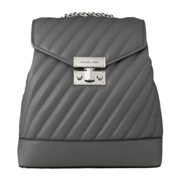 MICHAEL KORS - 素面絎縫皮革後背包-灰