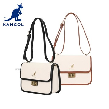 🔜 快速出貨 KANGOL 英國 袋鼠 皮革背帶帆布側背包 【66258703】 包包 側背包 斜背包