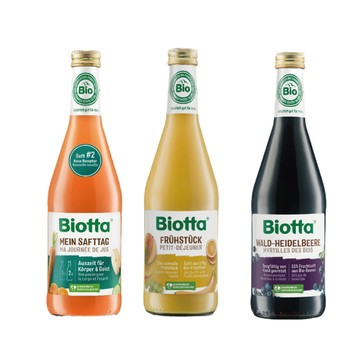 Biotta 朝輝夕暖·日夜守護組早安綜合果蔬汁+ 胡蘿蔔薑汁肉桂複合植物蔬果汁+ 野生山桑子汁
