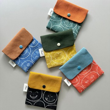 【River】方方收納包/日本布料/微笑笑臉