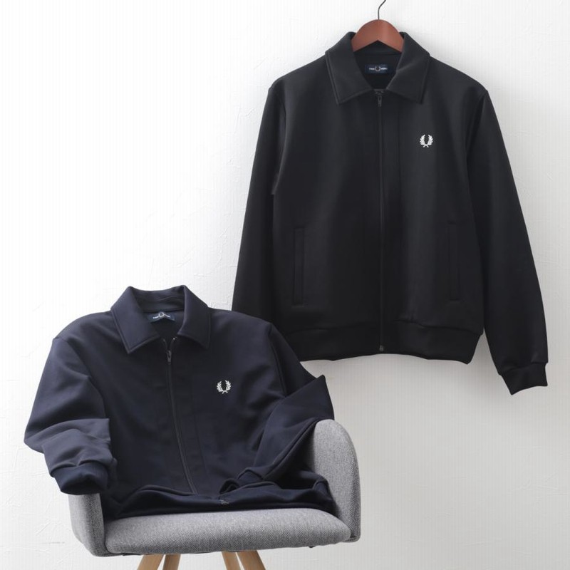 フレッドペリー　ジャージ　ジャケット　ネイビー　月桂樹　ライン FRED PERRY - 新品同様】フレッドペリー古着トラックジャケット