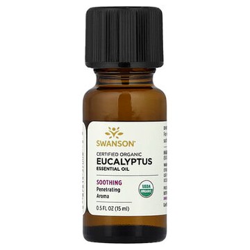 Swanson, 有機認可桉樹精油，0.5 液量盎司（15 毫升）