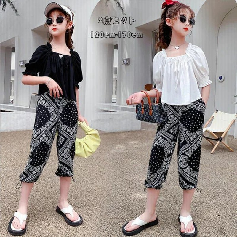 韓国子供服 女の子 夏服 カジュアル ファッション セットアップ 上下セット 小学生 通学着 お出かけ旅行 リゾート キッズ 姉妹 半袖 トップス パンツ 七分丈 上 通販 Lineポイント最大0 5 Get Lineショッピング