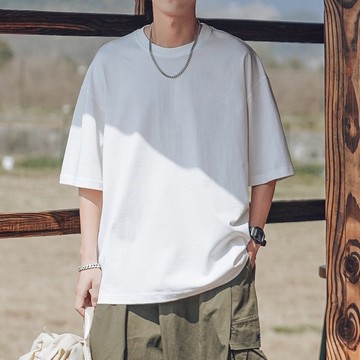 ONE DAY 台灣製 668 重磅螺紋落肩素T 寬鬆衣服 短袖衣服 短T 素T 寬鬆短袖 短袖T恤 落肩短T