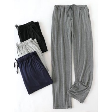 春夏秋季男士睡褲莫代爾家居褲長褲薄款加肥加大碼寬松彈力居家褲