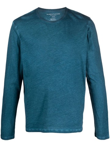 Majestic Filatures - mélange-effect cotton blend T-shirt - men - Cashmere/Cotton - M - Blue