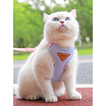 貓咪牽引繩防掙脫外出專用遛貓繩英短背心式貓鏈子小奶貓繩工字型