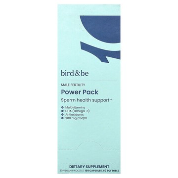 Bird and Be, Male Fertility Power Pack, 30 Vegan Packets