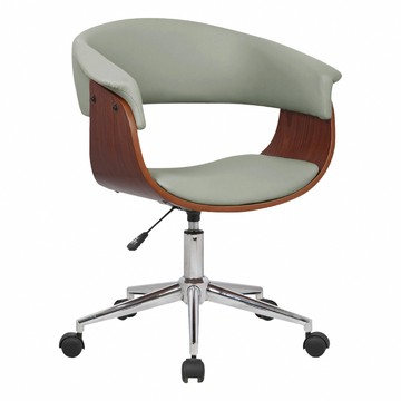 E-home Carson卡森PU面扶手曲木升降電腦椅-四色可選灰色