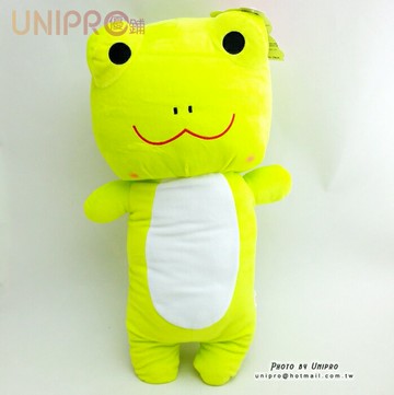 【UNIPRO】可愛動物系列 微笑青蛙19吋 長枕 抱枕 絨毛娃娃 玩偶 FROG