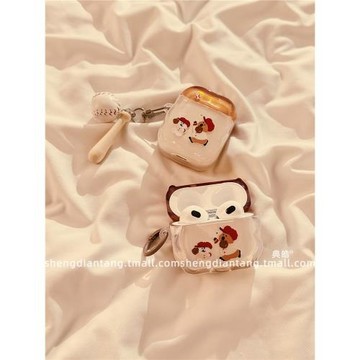 卡通棒球柿子椒熊適用于蘋果Airpods4保護套2/3代無線藍牙耳機軟殼Airpods pro立體卡通創意硅膠女新款防摔