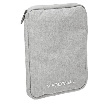POLYWELL 寶利威爾 雙層收納包 PW15-T65-0346  24.5 x 18 x 3.5cm  灰色  1個