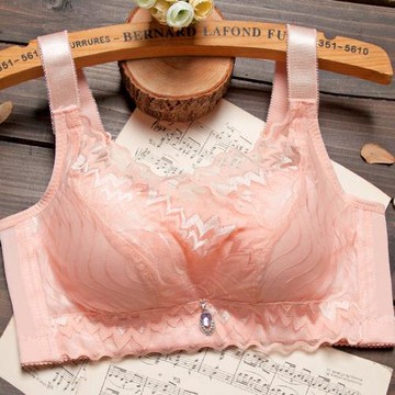 女士美背調整型四排扣蕾絲小胸罩厚款背心式文胸聚攏收副乳內衣